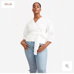 Everlane Poplin Wrap Top